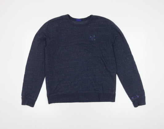 Additional front view of Champion unisex blue pullover sweatshirt m