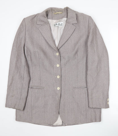 DUO Women's Grey Wool Blazer Size 14