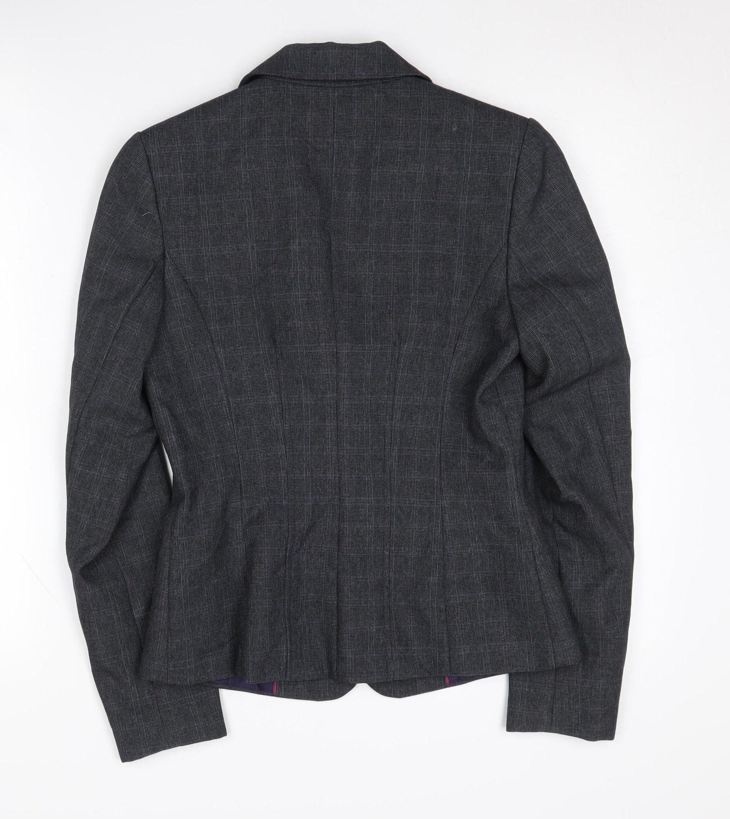 Next Women's Grey Check Blazer Size 8 Single-Breasted