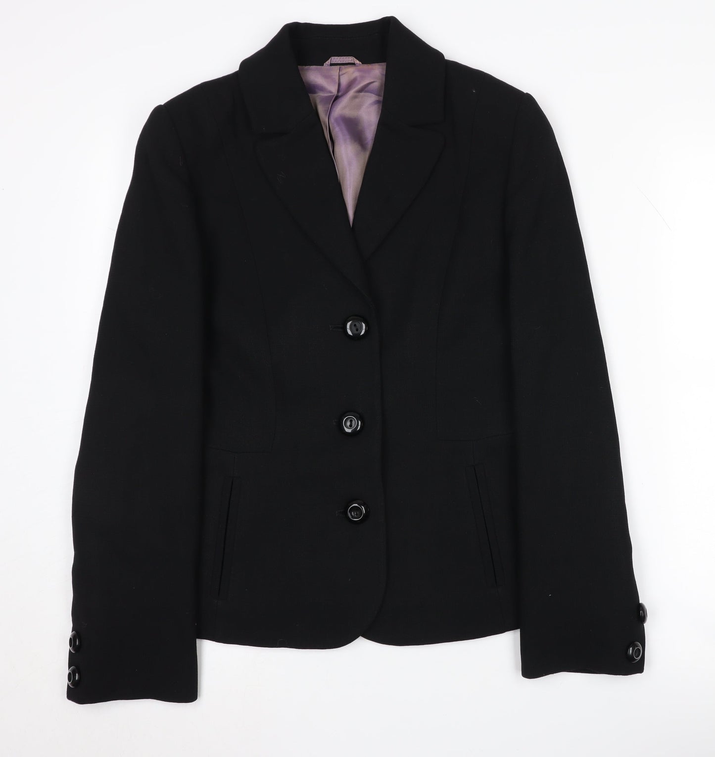 Hobbs Women’s Black Blazer Size 10 with Notch Lapels