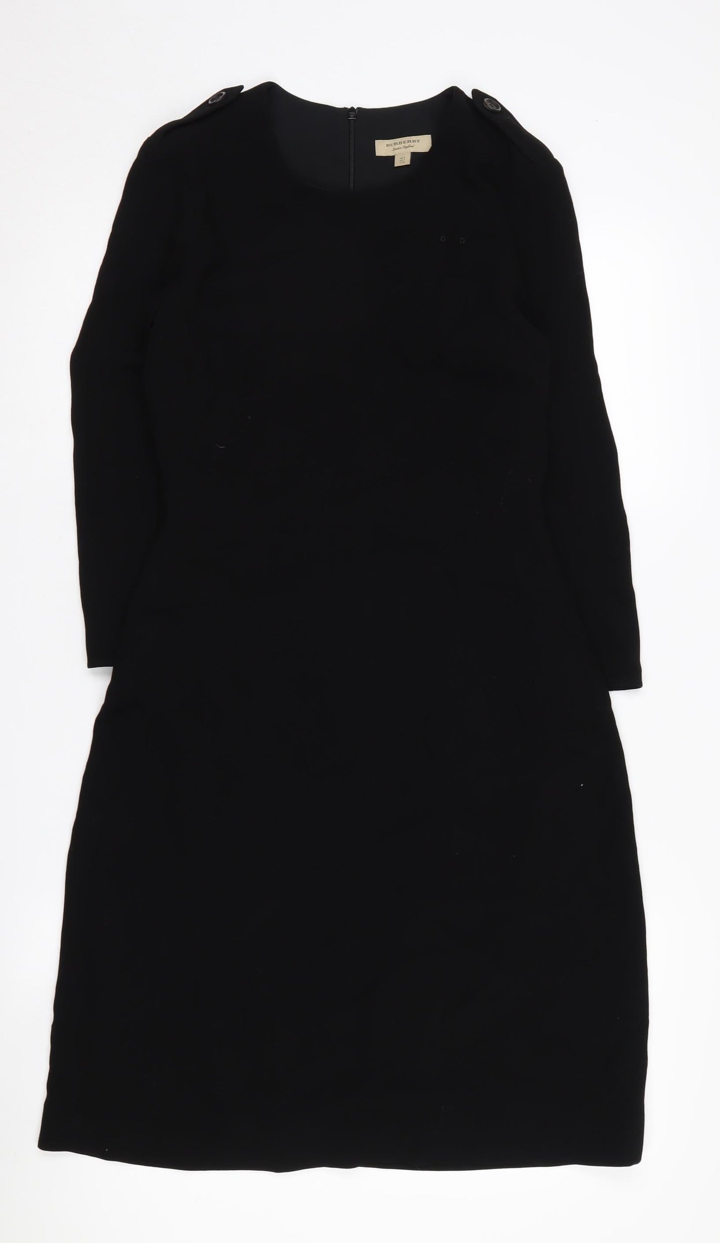 Burberry Women Black Dress UK 6 Long Sleeve Zip