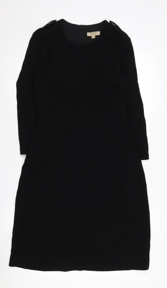 Burberry Women Black Dress UK 6 Long Sleeve Zip