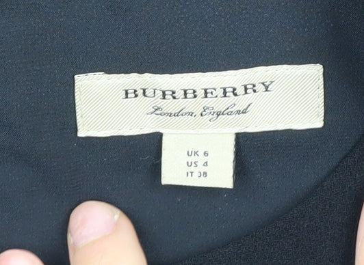 Burberry Women Black Dress UK 6 Long Sleeve Zip