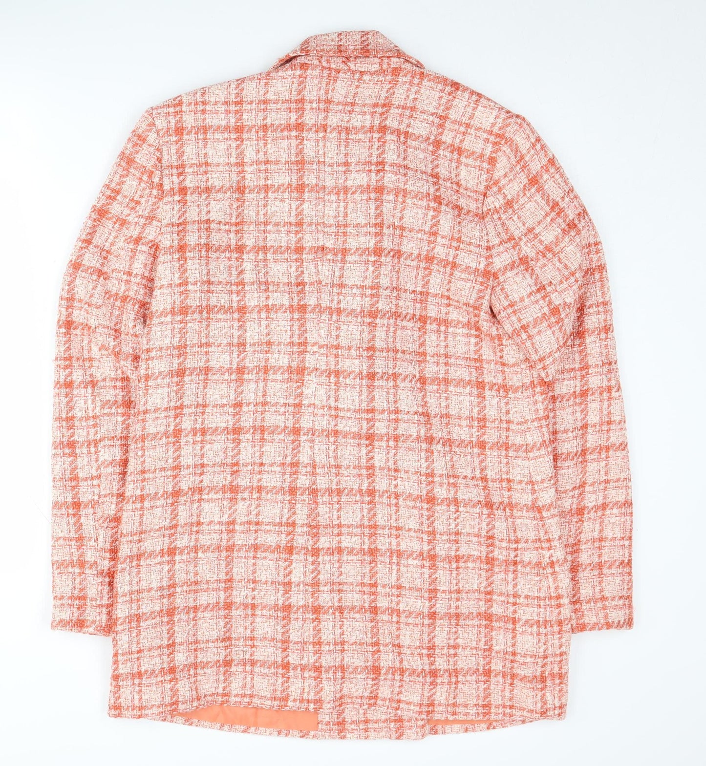 Stradivarius Women's Pink Bouclé Plaid Blazer, L