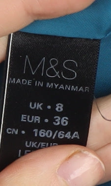 Marks and Spencer Women's Blue Pencil Skirt, Size 8