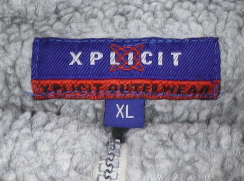 XPLICIT Men's Grey Pullover Sweatshirt XL Zip