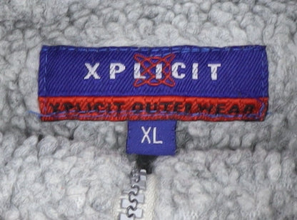 XPLICIT Men's Grey Pullover Sweatshirt XL Zip