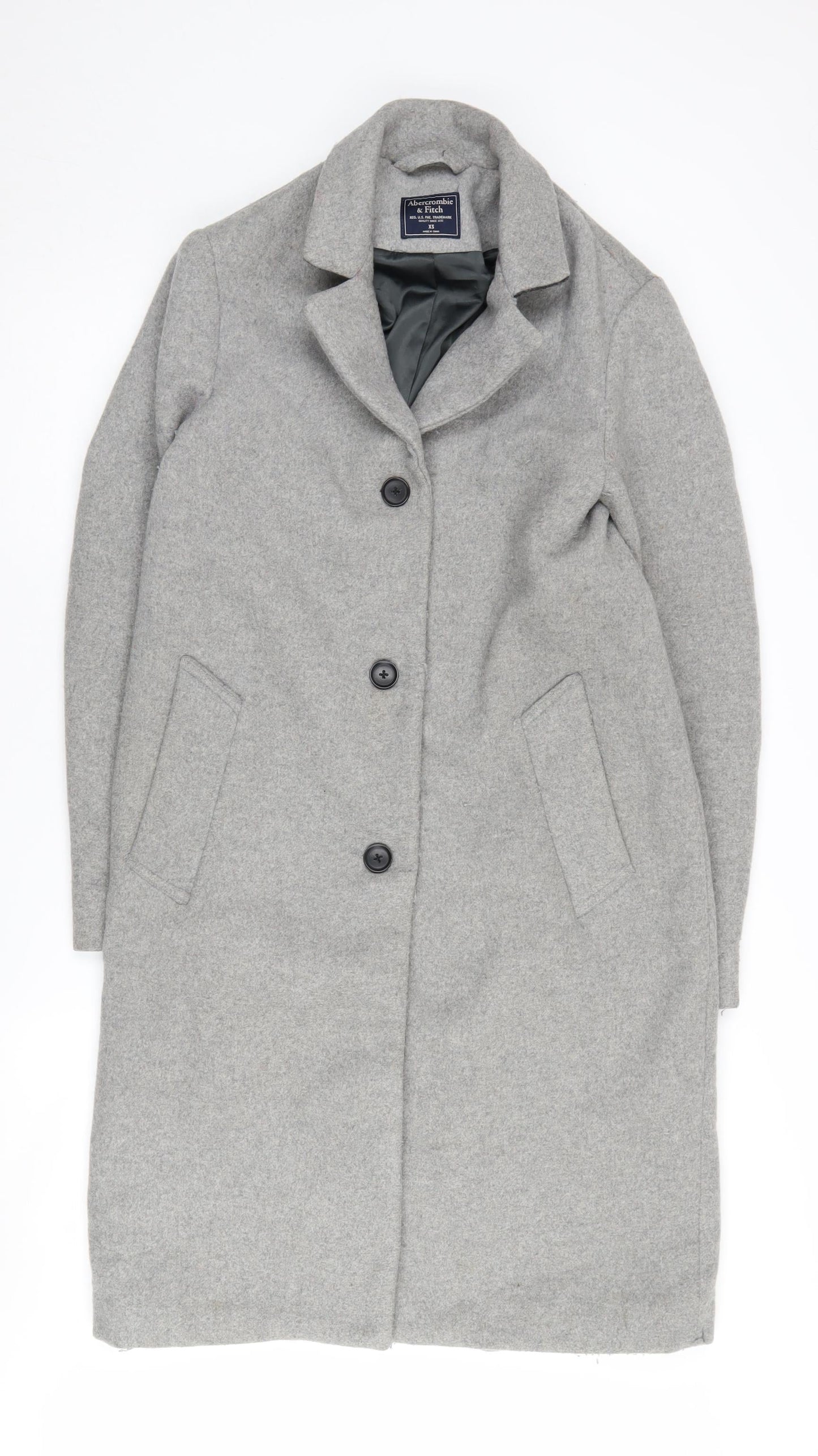 Abercrombie & Fitch Women's Grey Wool Blend Coat XS