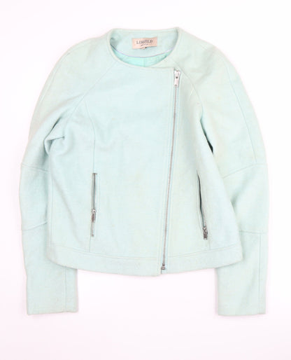 Womens UK Size 8 Marks and Spencer Blue Biker Coat