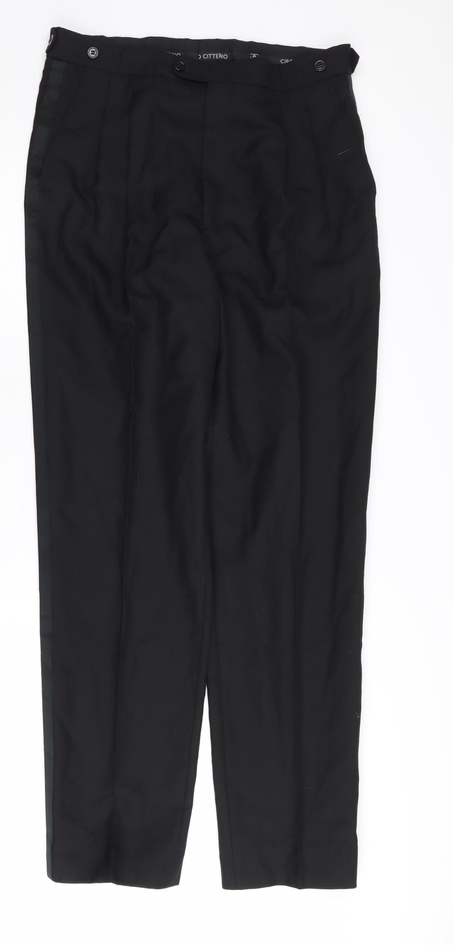 Mens UK Size 34L Ciro Citterio  Casual Workwear Black Trousers