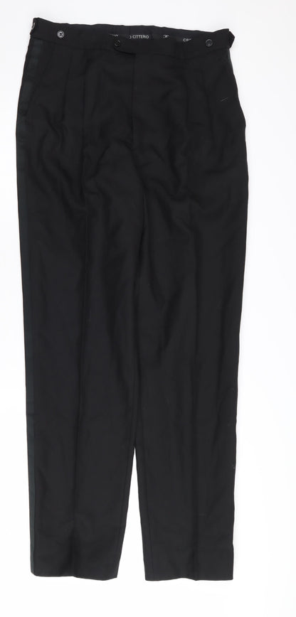Mens UK Size 34L Ciro Citterio  Casual Workwear Black Trousers
