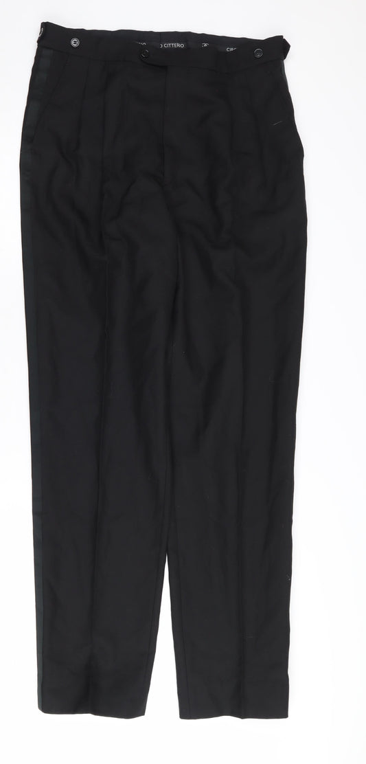 Mens UK Size 34L Ciro Citterio  Casual Workwear Black Trousers
