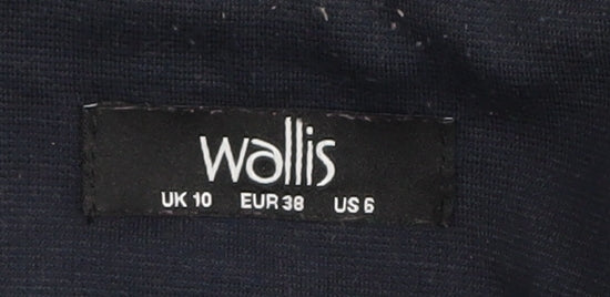 Wallis Women's Blue Blazer, Size 10, Lined Notch Lapel