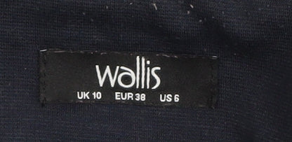 Wallis Women's Blue Blazer, Size 10, Lined Notch Lapel