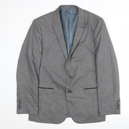 Mens UK Size 42 Fellini Regular Grey Suit Jacket
