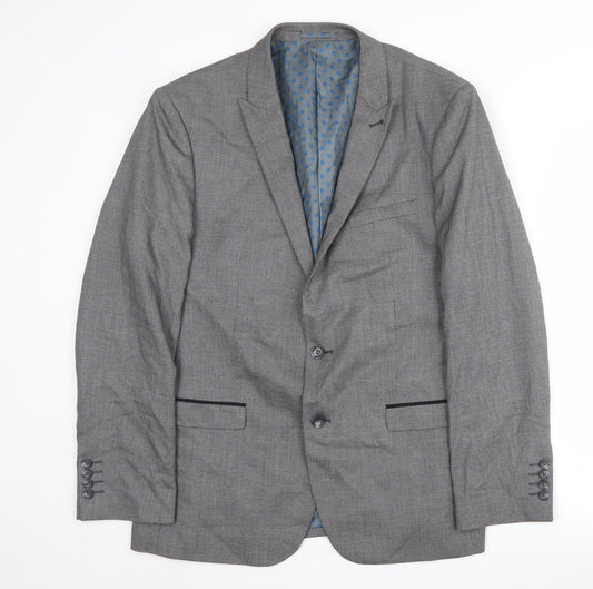 Mens UK Size 42 Fellini Regular Grey Suit Jacket