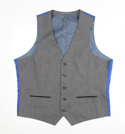 Mens UK Size 42 Fellini Regular Grey Suit Waistcoat