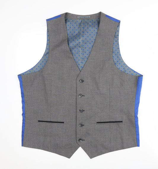 Mens UK Size 42 Fellini Regular Grey Suit Waistcoat