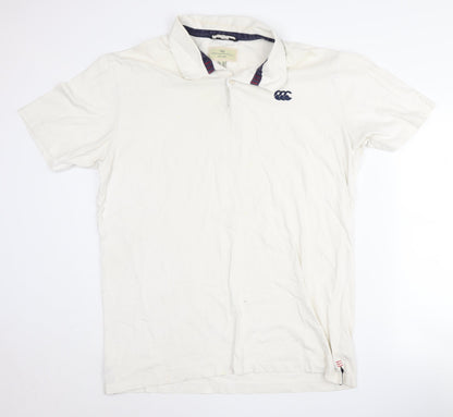 Canterbury Men's White 2XL Polo, Collared Short Sleeve