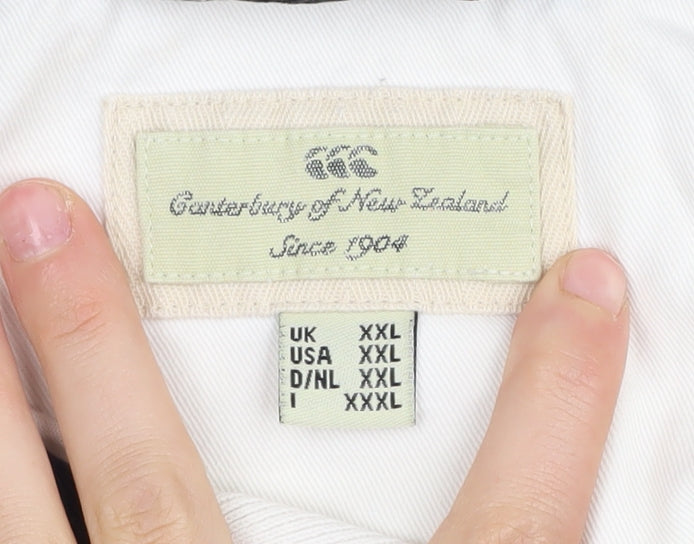 Canterbury Men's White 2XL Polo, Collared Short Sleeve