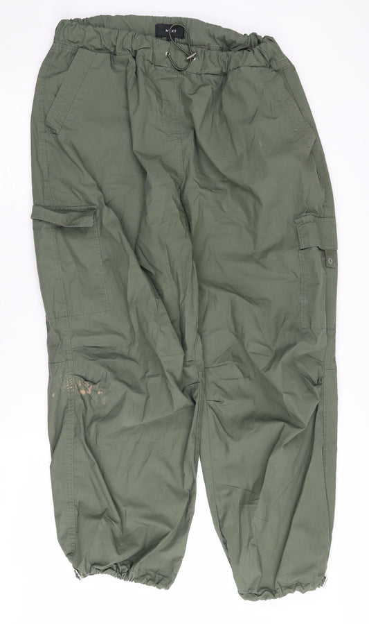 Unisex Adultss UK Size M NEXT Relaxed Fit Cargo Green Trousers