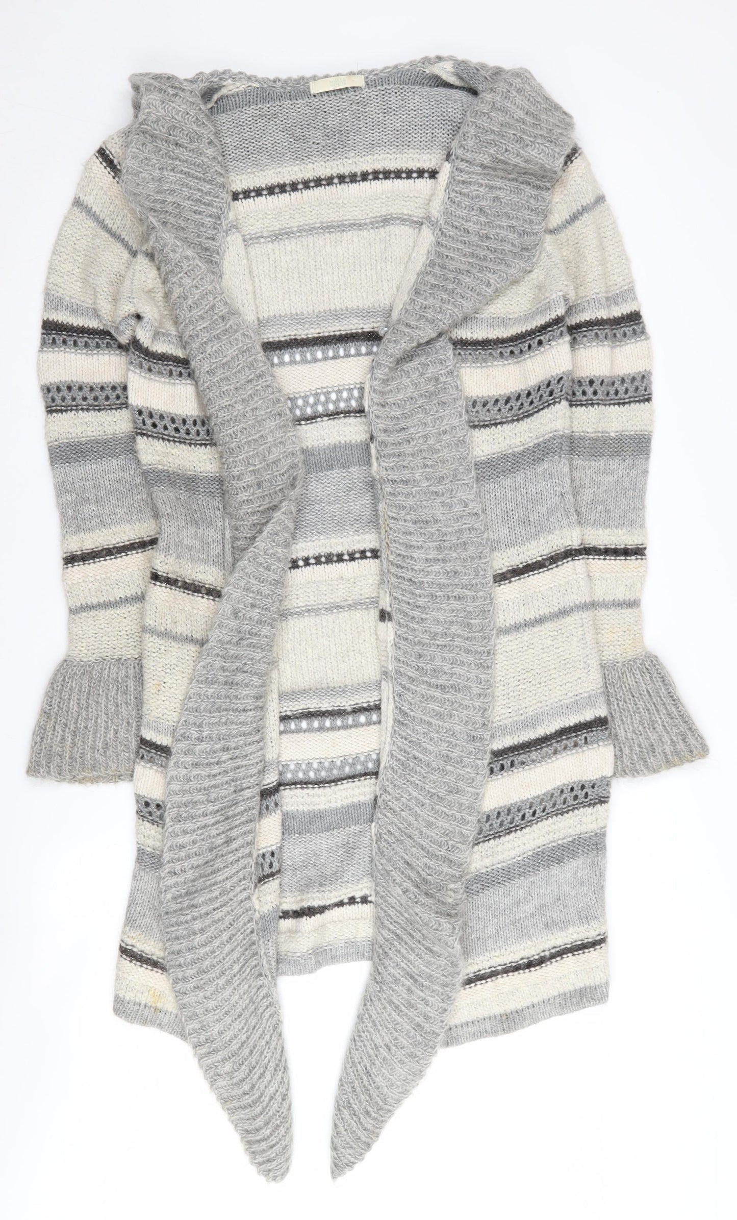 Marks and Spencer Women's Grey Striped Cardigan Size 10