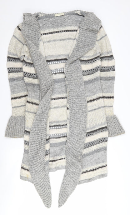 Marks and Spencer Women's Grey Striped Cardigan Size 10