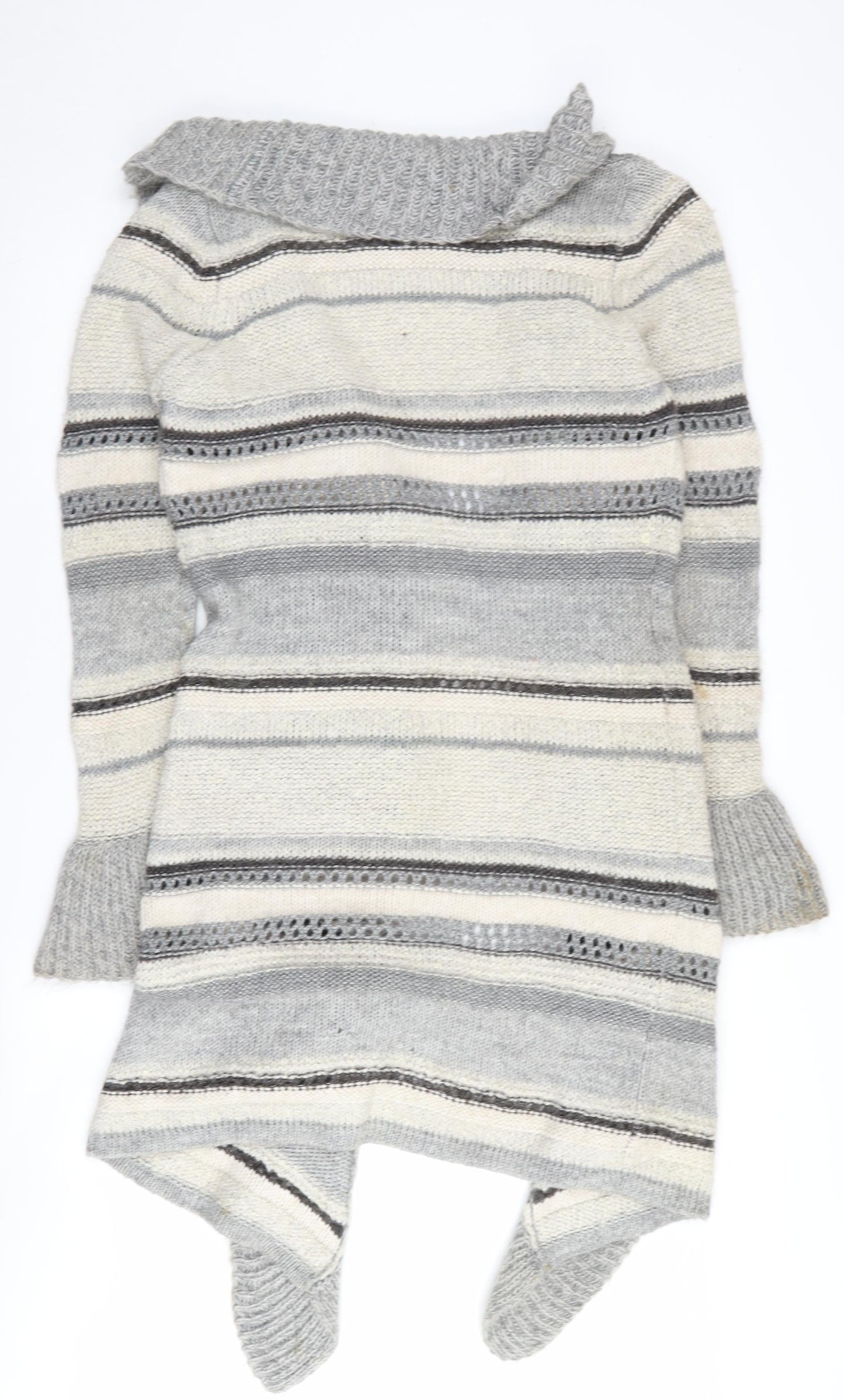Marks and Spencer Women's Grey Striped Cardigan Size 10