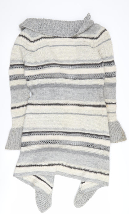 Marks and Spencer Women's Grey Striped Cardigan Size 10