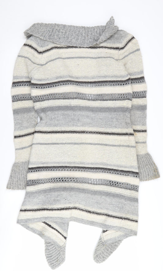 Marks and Spencer Women's Grey Striped Cardigan Size 10