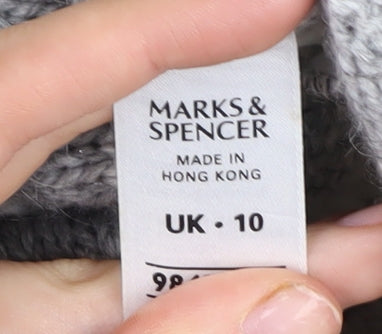 Marks and Spencer Women's Grey Striped Cardigan Size 10