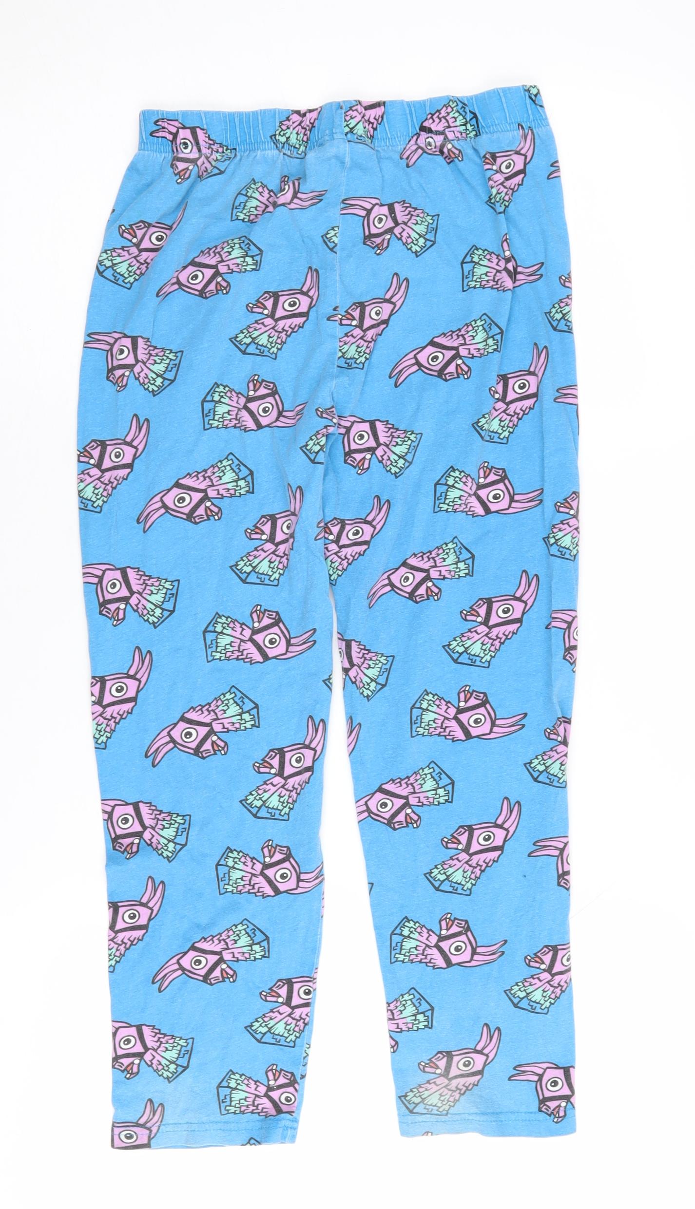 Fortnite Boys Blue Pyjama Pants, Size 10-11, Cotton, Graphic