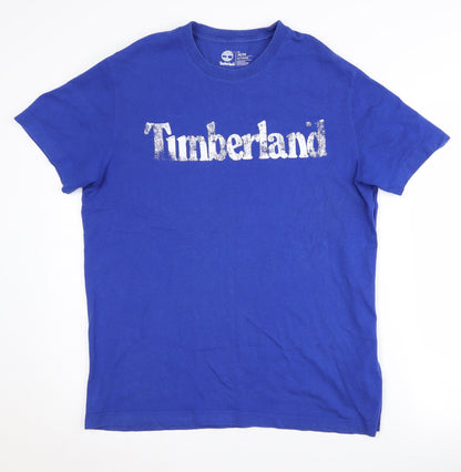 Timberland Men's Blue Medium Logo T-Shirt