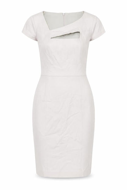 Reiss Women Beige Sheath Dress UK 6, Cutout Detail, Elegant