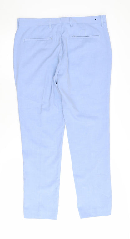 River Island Women's Blue Trousers, Size 30/32, Mid-Rise