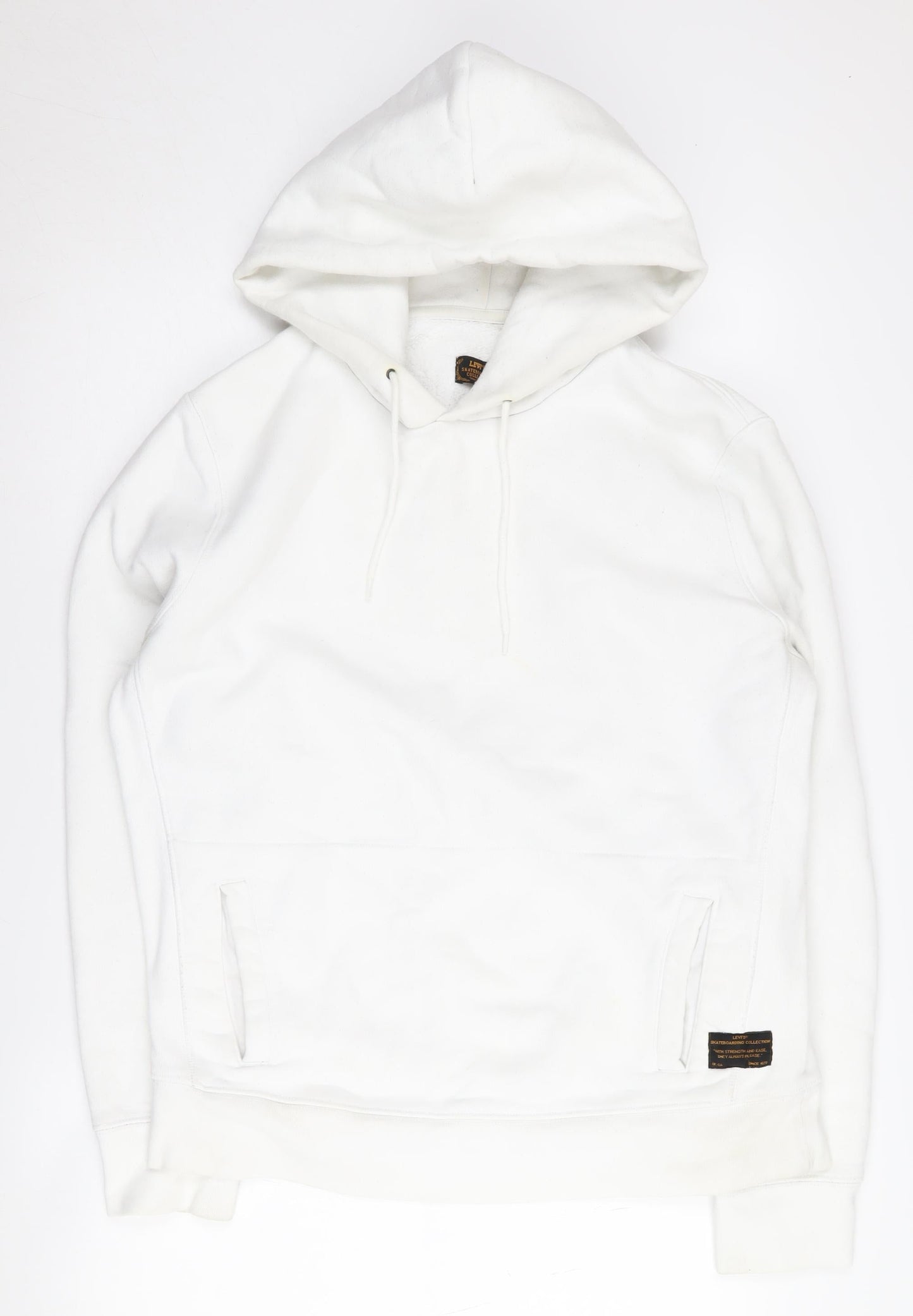 Mens UK Size M Levi's White Pullover Hoodie
