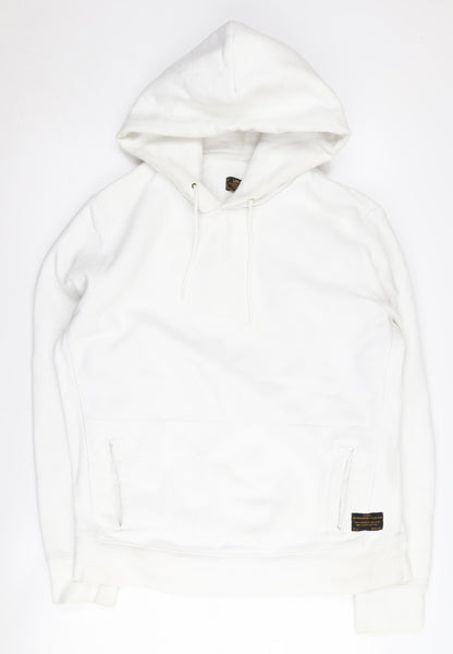 Mens UK Size M Levi's White Pullover Hoodie