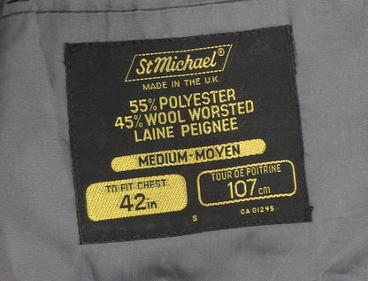 St Michael Men's Grey Single-Breasted Blazer 42R