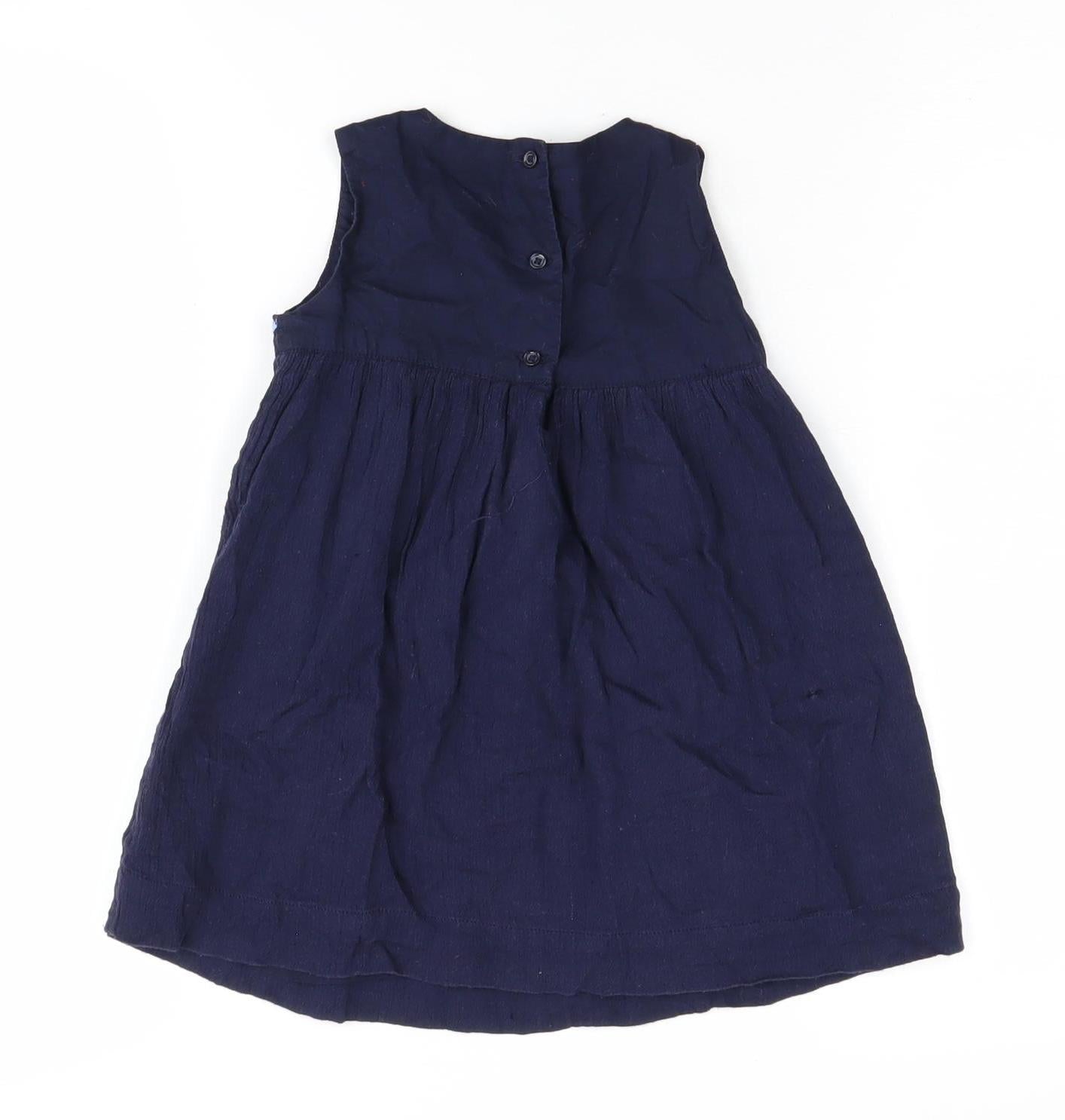 Gap Girls Blue Embroidered Dress, Size 2 Years