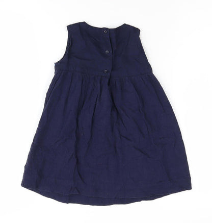 Gap Girls Blue Embroidered Dress, Size 2 Years