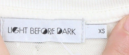 Light Before Dark Women's Ivory Cropped Floral Top XS