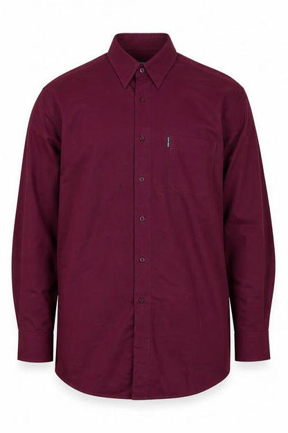 Pierre Cardin Men's Red Long Sleeve Button-Up Shirt L
