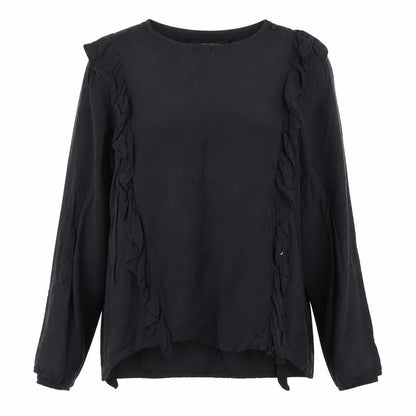 Zara Woman Black Ruffle Blouse for Women, Size M