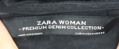 Zara Woman Black Ruffle Blouse for Women, Size M