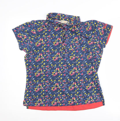 Regatta Women's Blue Floral Polo, Size 14, Cotton, Casual