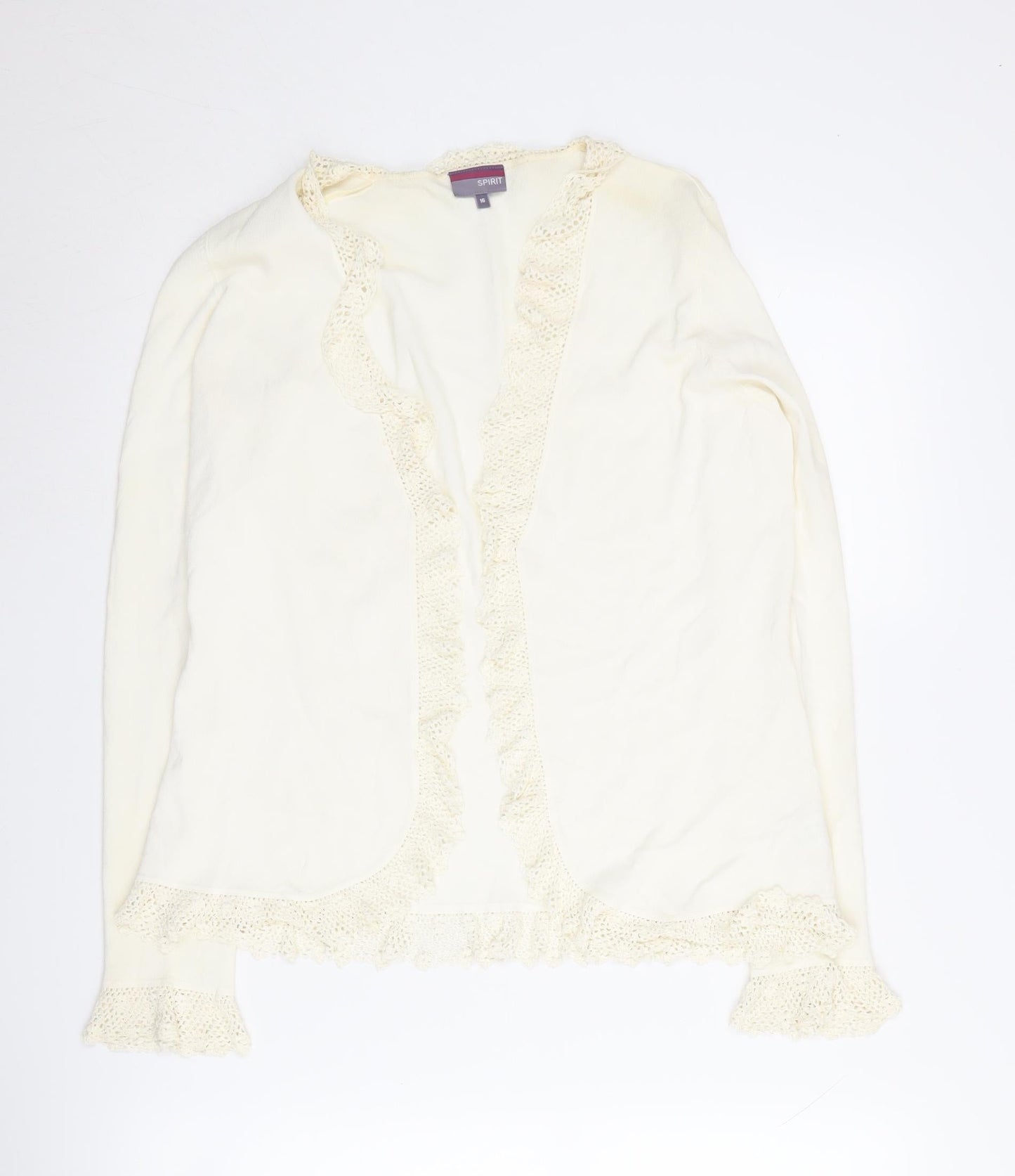 Womens UK Size 16 Spirit Ivory Cardigan Jumper