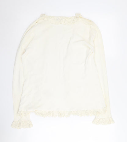 Womens UK Size 16 Spirit Ivory Cardigan Jumper