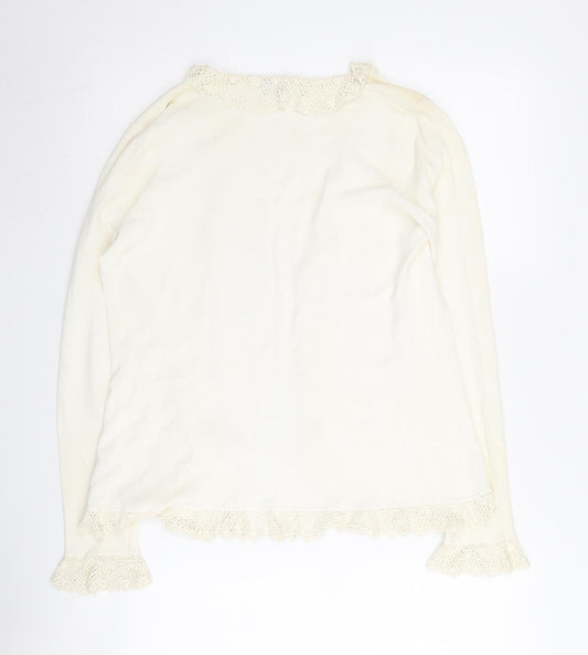 Womens UK Size 16 Spirit Ivory Cardigan Jumper