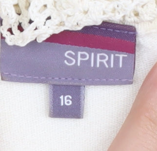 Womens UK Size 16 Spirit Ivory Cardigan Jumper