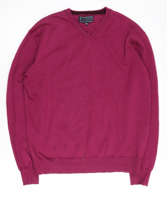 Blazer Men's Purple V-Neck Pullover Jumper 2XL